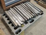 a pallet with a lot of metal items on it