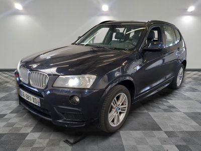 a picture of a blue bmw suv parked in a garage