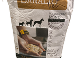 a bag of dog food that is sitting on a table