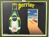 une peinture représentant une bouteille de Perrier accrochée au mur