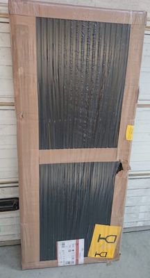 a wooden door with a glass door on the outside