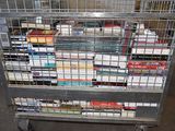 a metal cart with many books on top of it