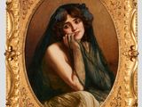 an image of a painting of a woman wearing a veil