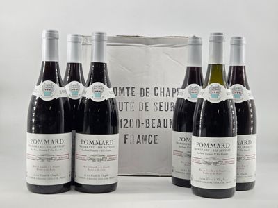 four bottles of wine are lined up in front of a bag