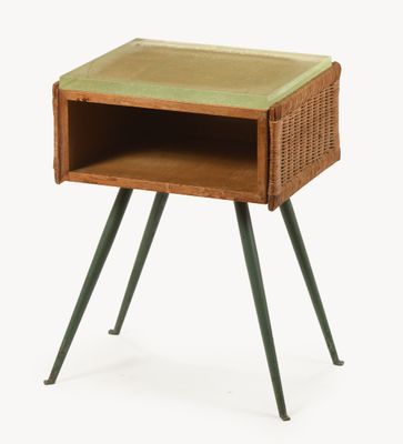 an image of a small table with a drawer on it