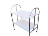 stainless steel and glass serving cart with wheels