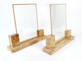 pair of art deco marble mirror stands, italy, 1970s