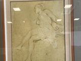 a picture of a drawing of a woman sitting in a chair
