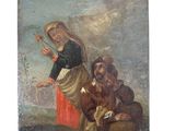 une image représentant un tableau où figurent une femme et un homme dans un paysage