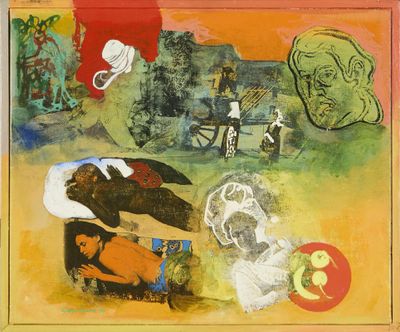une image d'une peinture représentant un homme et une femme dans un champ