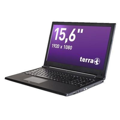un ordinateur portable noir avec un écran violet sur fond blanc
