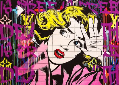 tableau représentant une femme se couvrant le visage de ses mains