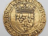une pièce d'or surmontée d'une couronne