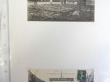 two old photos of people walking down the street