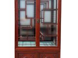 an image of a wooden cabinet with two doors and a glass door
