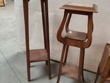 two tables that are next to each other on the floor