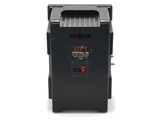a close up of a black power supply unit on a white background