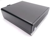 a black box that is sitting on a white surface