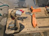 many tools that are sitting on a pallet