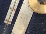 a close up of a door handle and a latch