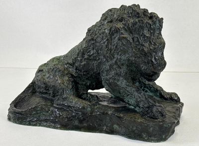 Carl FRISENDAHL (1886-1948) Lion allongé