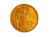 une image d'une pièce d'or sur fond blanc