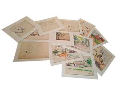 de nombreux dessins sur une surface blanche