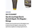 screenshot of a cell phone showing a product listing for a sea to summit sleeping bag