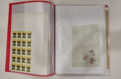 a picture of a book with stamps inside of it