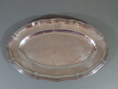 CHRISTOFLE. Important plat de service oblong en métal argent…