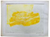 une image représentant une peinture jaune et blanche sur une feuille de papier