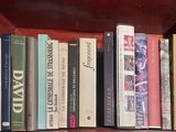 de nombreux livres qui se trouvent sur une étagère dans la pièce