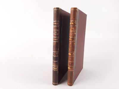 an old book opened to show two pages of the same book