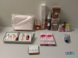 many items that are sitting on a white table