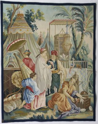 AUBUSSON XXe L'oiseleur chinois