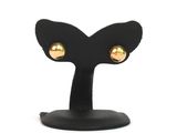 porte-boucles d'oreilles en forme de chat noir aux yeux dorés