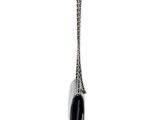 black and white photo of a purse with a chain hanging from it ' s side