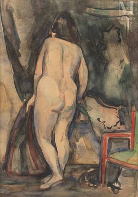 une image représentant un tableau d'une femme nue debout dans une pièce