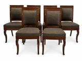 set of four chairs with upholstered upholstered backrests