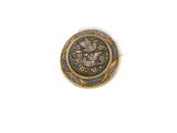 an image of a gold and diamond broochle on a white background