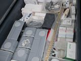 a box full of electronic equipment sitting on a table