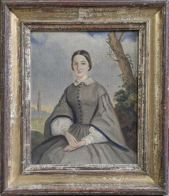 École française du XIXe siècle "Portrait romantique de femme…