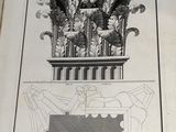 an old book with a drawing of a column on it
