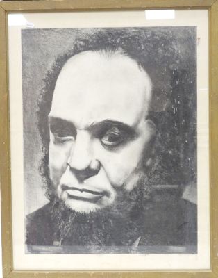 an old photo of a man with a beard in a frame