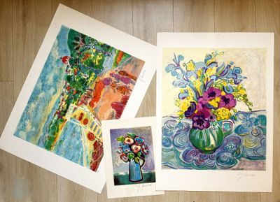 Gérard VIEILLEVIE (1939 - 1992) - Lot de 3 lithographies,Les…