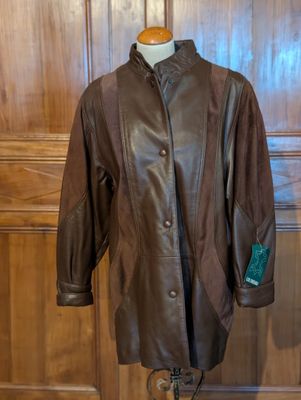 Manteau en cuir véritable d'agneau semi-aniline - Taille 2/3…