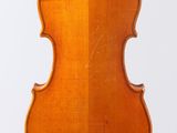an old violin with a wooden back and bow on a white background