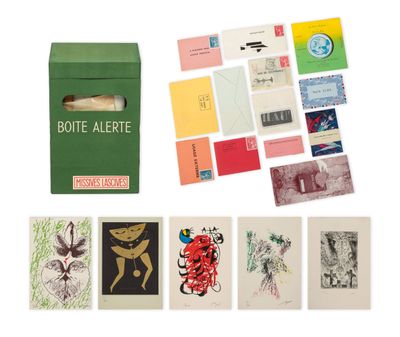 an image of a box of assorted cards and a box of postcards