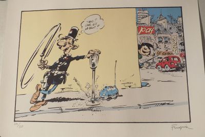 dessin représentant un personnage de bande dessinée tenant un hula-hoop à la main