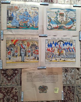 four pages of old books with pictures of military men on them